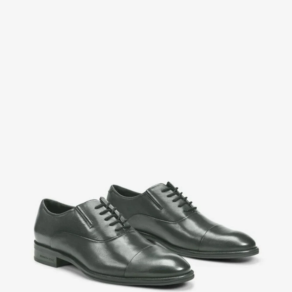 Kenneth Cole Tully Oxford Men's US 11 W Dark Gray Cap Toe Dress Shoes ZOGG3731